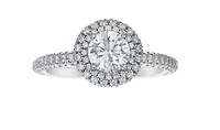 18K White Gold & Palladium Alloy (hypoallergenic) 1.63cttw Canadian Diamond Engagement Ring