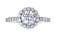 18K White Gold & Palladium Alloy (hypoallergenic) 1.65cttw Canadian Diamond Engagement Ring