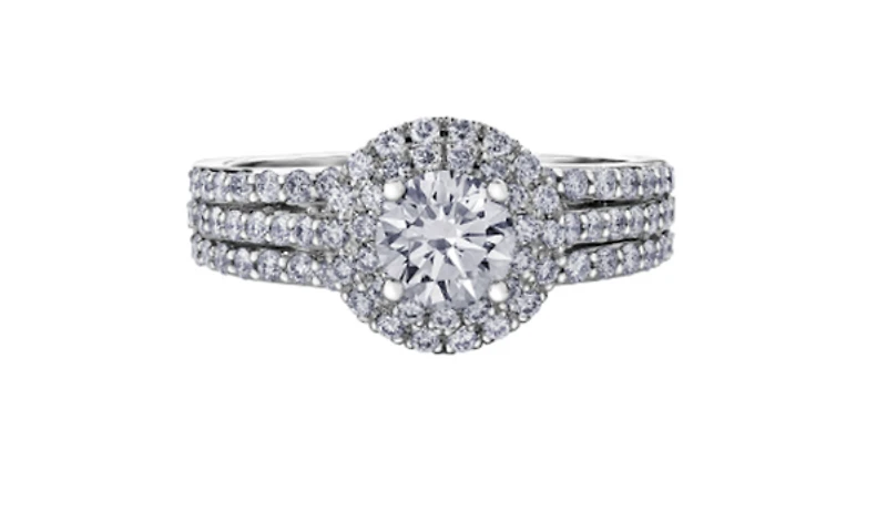 18K White Gold & Palladium Alloy (hypoallergenic) 1.30cttw Canadian Diamond Engagement Ring