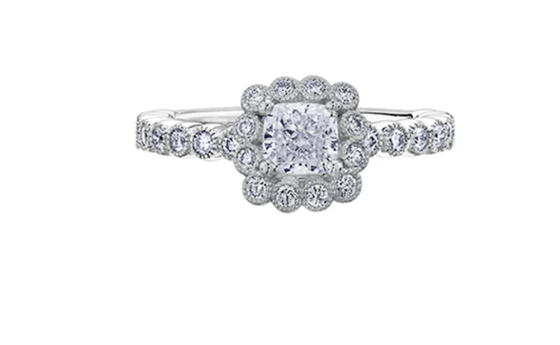 18K White Gold & Palladium Alloy (hypoallergenic) 1.02-1.17cttw Canadian Diamond Engagement Ring - / Carat Total