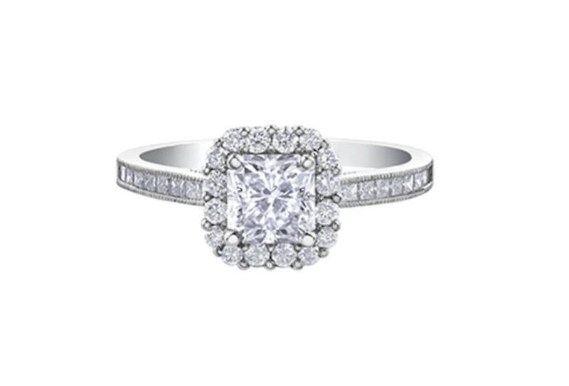 18K White Gold & Palladium Alloy (hypoallergenic) 1.60cttw Canadian Diamond Engagement Ring