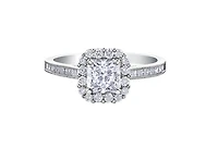 18K White Gold & Palladium Alloy (hypoallergenic) 1.60cttw Canadian Diamond Engagement Ring