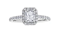 18K White Gold & Palladium Alloy (hypoallergenic) 1.47cttw Canadian Radiant Cut Diamond Engagement Ring