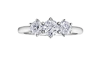 18K White Gold & Palladium Alloy (hypoallergenic) 0.50ttw Canadian 3 Stone Diamond Engagement Ring