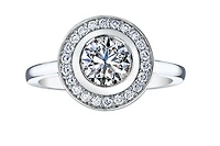 14K White Gold 1.22cttw Canadian Diamond Engagement Ring