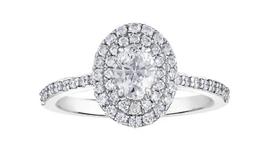 18K White Gold & Palladium Alloy (hypoallergenic) 0.60-1.03ttw Canadian Diamond Engagement Ring - / Carat Total