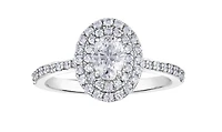 18K White Gold & Palladium Alloy (hypoallergenic) 0.60-1.03ttw Canadian Diamond Engagement Ring - / Carat Total