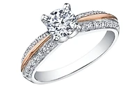 18K White & Rose Gold With Palladium Alloy (hypoallergenic) 0.65-2.30cttw Canadian Diamond Engagement Ring - / 0.65 Carat Total