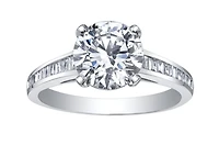 18K White Gold & Palladium Alloy (hypoallergenic) 1.30cttw Canadian Diamond Engagement Ring