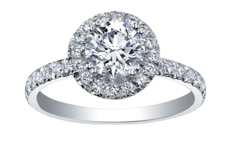 18K White Gold & Palladium Alloy (hypoallergenic) 1.65cttw Canadian Diamond Engagement Ring
