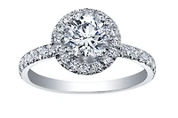 18K White Gold & Palladium Alloy (hypoallergenic) 1.65cttw Canadian Diamond Engagement Ring