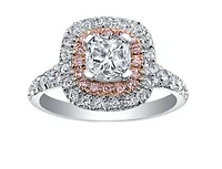 18K White & Rose Gold With Palladium Alloy (hypoallergenic) 0.91-1.55cttw Canadian Diamond Engagement Ring - / Carat Total 5