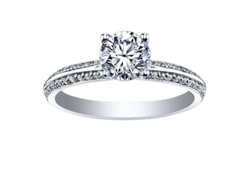 18K White Gold & Palladium Alloy (hypoallergenic) 1.25cttw Canadian Diamond Engagement Ring