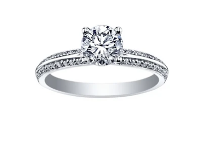 18K White Gold & Palladium Alloy (hypoallergenic) 1.25cttw Canadian Diamond Engagement Ring