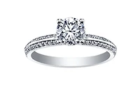 18K White Gold & Palladium Alloy (hypoallergenic) 1.25cttw Canadian Diamond Engagement Ring