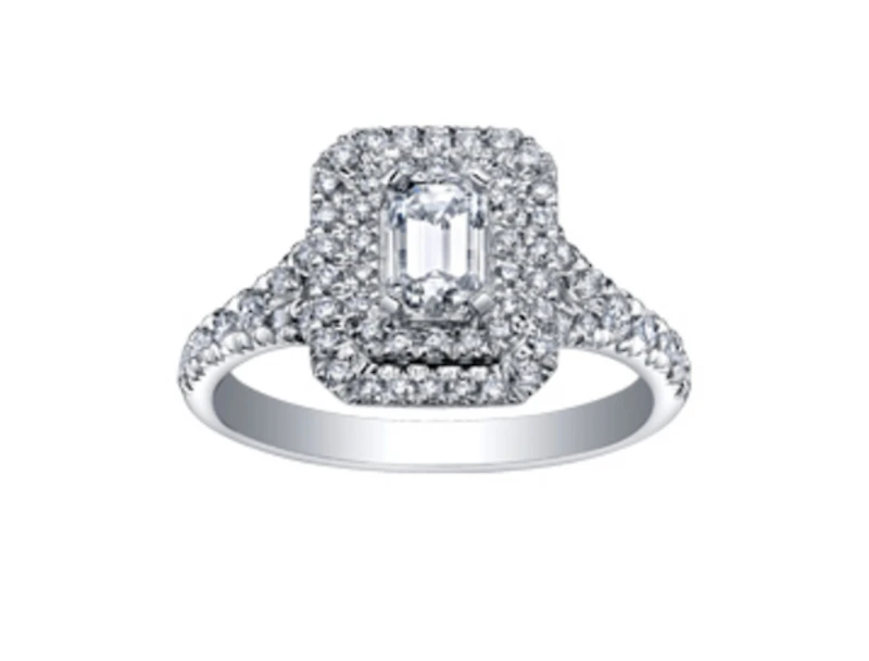 18K White Gold & Palladium Alloy (hypoallergenic) 1.50cttw Canadian Diamond Engagement Ring