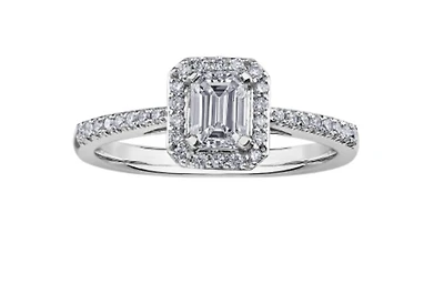 18K White Gold & Palladium Alloy (hypoallergenic) 0.70cttw Canadian Diamond Engagement Ring