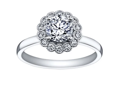 18K White Gold & Palladium Alloy (hypoallergenic) 0.40-1.20cttw Canadian Diamond Engagement Ring - / Carat Total 5
