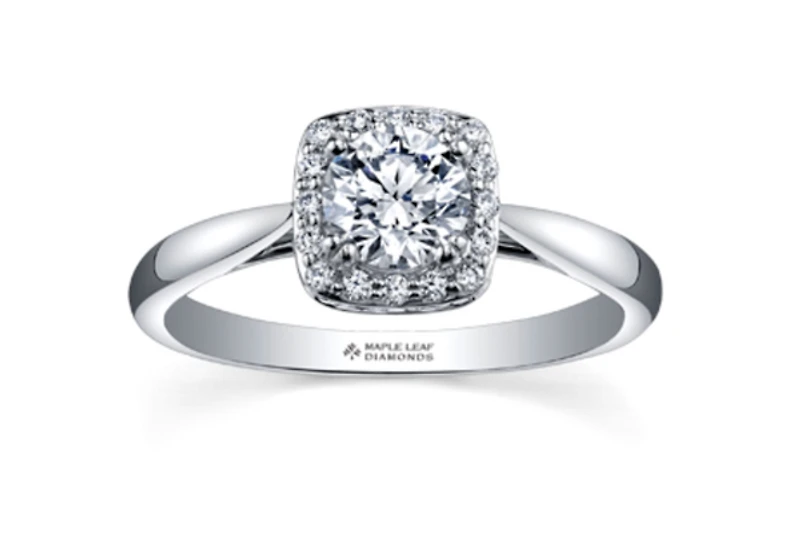 18K White Gold & Palladium Alloy (hypoallergenic) 0.63-0.90cttw Canadian Diamond Engagement Ring - / Carat Total