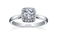 18K White Gold & Palladium Alloy (hypoallergenic) 0.63-0.90cttw Canadian Diamond Engagement Ring - / Carat Total