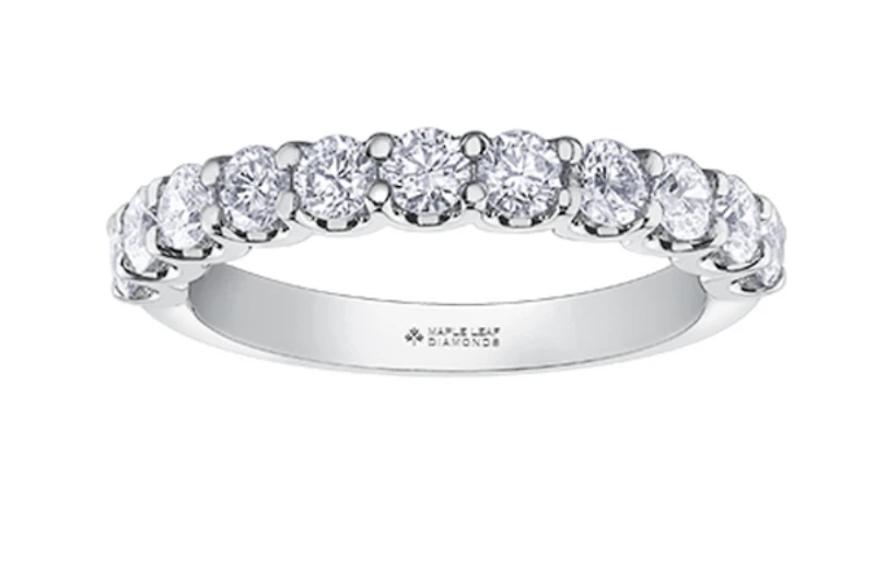 18K White, Yellow, or Rose Gold & Palladium Alloy (hypoallergenic) 0.20-1.00cttw Canadian Diamond Band - / Carat Total
