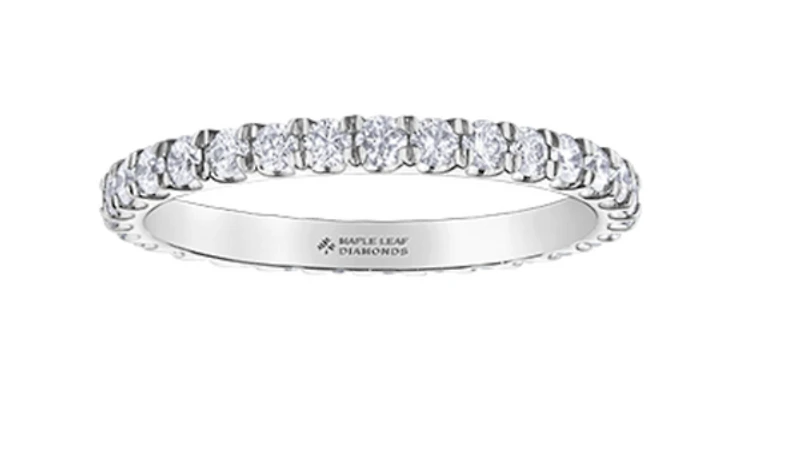 18K White, Yellow, or Rose Gold 0.74cttw Canadian Diamond Eternity Band