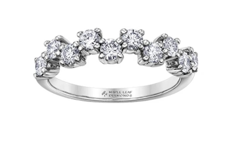 18K White, Yellow, or Rose Gold 0.40-0.75cttw Canadian Diamond Band - / Carat Total
