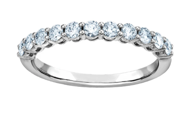 18K White, Yellow, or Rose Gold With Palladium Alloy (hypoallergenic) 0.30-1.00cttw Canadian Diamond Band - Carat Total