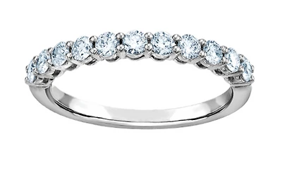 18K White, Yellow, or Rose Gold With Palladium Alloy (hypoallergenic) 0.30-1.00cttw Canadian Diamond Band - Carat Total