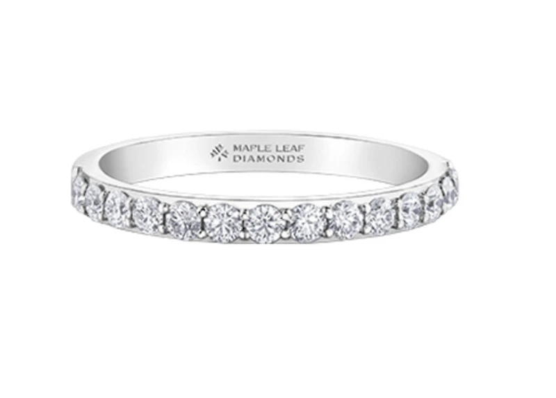 18K White, Yellow, or Rose Gold With Palladium Alloy (hypoallergenic) -0.88cttw Canadian Diamond Band
