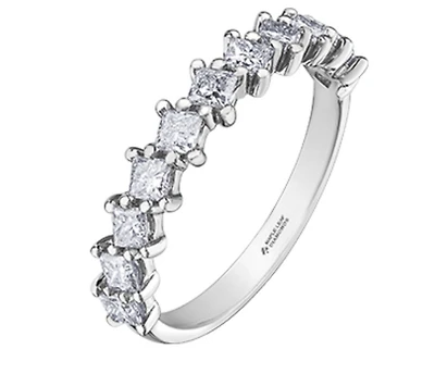 18K White, Yellow, or Rose Gold With Palladium Alloy (hypoallergenic) 0.88cttw Canadian Diamond Band - / 4.5