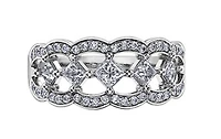 14K White, Yellow, or Rose Gold 0.75cttw Princess & Round Brilliant Cut Canadian Diamond Band