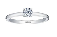 18K Gold & Palladium Alloy (hypoallergenic) -1.00cttw Round Brilliant Canadian Diamond Engagement Ring