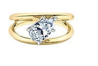 14K Yellow Gold 0.30-1.00cttw Pear Shape Canadian Diamond Engagement Ring - / 0.50 Carat Total