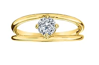 14K Yellow Gold 0.50cttw Round Brilliant Canadian Diamond Engagement Ring - /