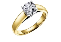18K Gold & Palladium Alloy (hypoallergenic) -1.00cttw Round Brilliant Canadian Diamond Engagement Ring
