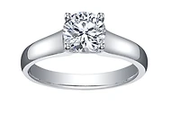 18K White Gold & Palladium Alloy (hypoallergenic) 0.50cttw Round Brilliant Canadian Diamond Engagement Ring