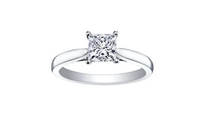 18K White Gold & Palladium Alloy (hypoallergenic) 0.53-1.03cttw Princess Cut Canadian Diamond Engagement Ring - / 0.53 Carat Weight