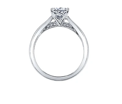 18K White Gold & Palladium Alloy (hypoallergenic) 0.55-1.05cttw Cushion Cut Canadian Diamond Engagement Ring - / 0.55 Carat Weight