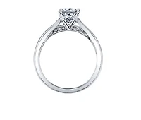 18K White Gold & Palladium Alloy (hypoallergenic) 0.55-1.05cttw Cushion Cut Canadian Diamond Engagement Ring - / 0.55 Carat Weight