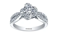 18K White & Rose Gold Palladium Alloy (hypoallergenic) 0.55-1.25cttw Round Brilliant Canadian Diamond Engagement Ring - / 0.55 Carat Total