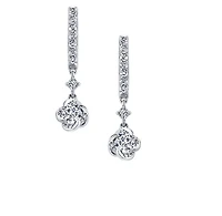 18K White Gold With Palladium Alloy(hypoallergenic) 0.60cttw Round Brilliant Canadian Diamond Earrings