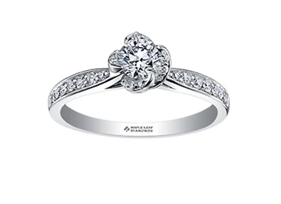 18K White & Yellow Gold Palladium Alloy (hypoallergenic) 0.60-0.80cttw Round Brilliant Canadian Diamond Engagement Ring - / 0.60 Carat Total