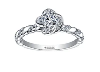 18K White Gold Palladium Alloy (hypoallergenic) 0.43-0.85cttw Round Brilliant Canadian Diamond Engagement Ring - / 0.43 Carat Total