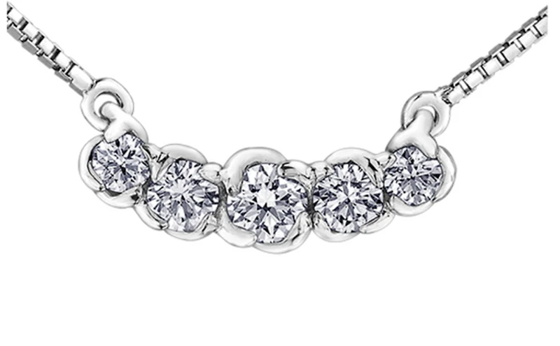 18K White Gold & Palladium Alloy(hypoallergenic) 0.32cttw Canadian Diamond Pendant