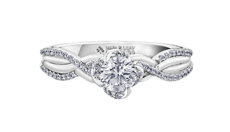 18K Gold Palladium Alloy (hypoallergenic) 0.70cttw Round Brilliant Canadian Diamond Engagement Ring