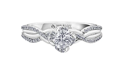 18K Gold Palladium Alloy (hypoallergenic) 0.70cttw Round Brilliant Canadian Diamond Engagement Ring