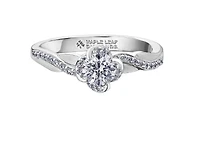 18K White Gold Palladium Alloy (hypoallergenic) 0.65cttw Round Brilliant Canadian Diamond Engagement Ring - /