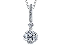 18K White Gold With Palladium Alloy (hypoallergenic) 0.37cttw Canadian Diamond Pendant
