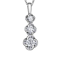 18K White Gold With Palladium Alloy (hypoallergenic) 0.33cttw Canadian Diamond Pendant